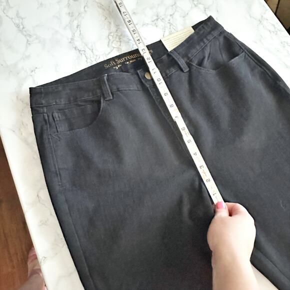 Soft Surroundings Black Straight Ankle Jeans Lace Crochet Ankle women’s size 14 - Picture 13 of 14